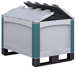 Palettenbox, geschl. Wnde, m. Deckel,