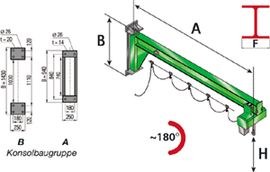 Wandschwenkkran 180, Tragl. 500 kg,