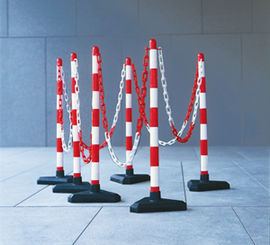 Sperrpfosten, Kunststoff rot/wei, Fu