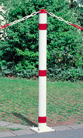 Ketten-Sperrpfosten, Alu, rund, wei,