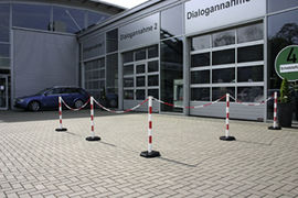 Kettenpfosten, Kunstst. rot/wei,