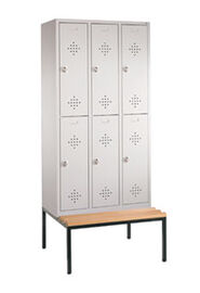 Fcherschr., untergeb. Sitzbank, Holz.,