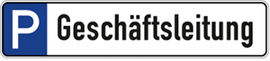 Hinweisschild, P Geschftsleitung,