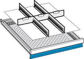 Trennwnde, H 75 mm, 2 Schlitzwnde,