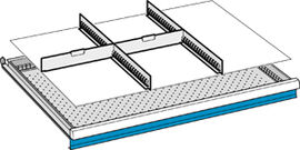 Trennwnde, H 100 mm, 2 Schlitzwnde,