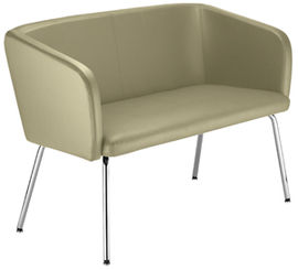 2er-Besuchersofa, Kunstlederbez. creme,