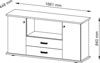 Sideboard, BxTxH 1661x448x840 mm,