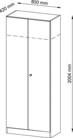 Flgeltrschr., BxTxH 800x420x2004 mm,