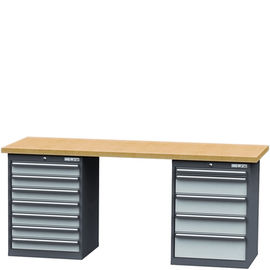 Reihenwerkbnke Classic-Linie;Breite 2000 mm;2 Schubladenblcke Breite je 600 mm 15-45587