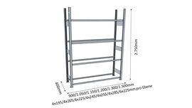 Reifenregal/Rderegal 2750x900x400 (HxBxT)
