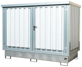 Gefahrstoff-Depot fr 2x1000 l IBC, BxTxH 2835x1595x2180 mm, Auffangvol. 1000 l, verzinkt